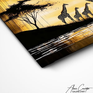 TABLEAU AFRICAIN MODERNE GIRAFFES Alessio Cacciatore