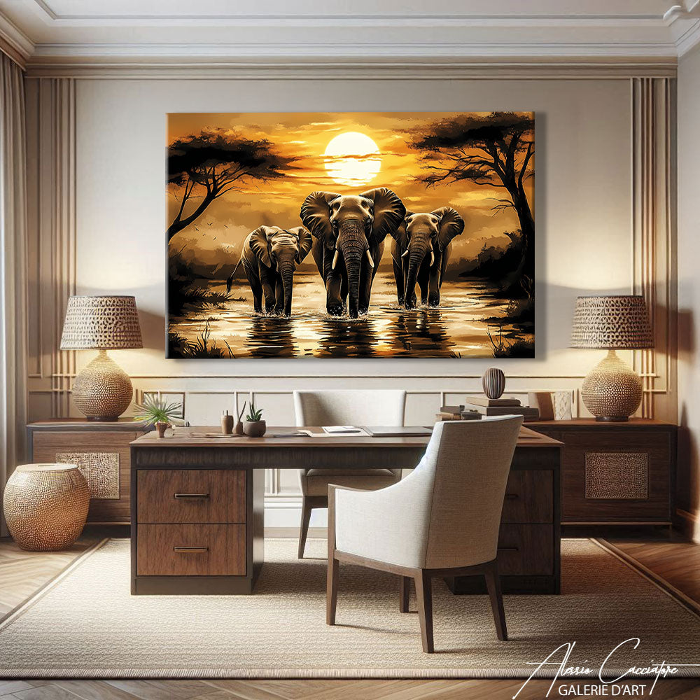 TABLEAU MODERNE AFRICAINE DÉSERT