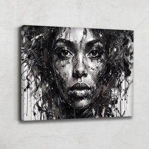 Tableau Africain Noir et Blanc
