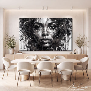 Tableau Africain Noir Et Blanc
