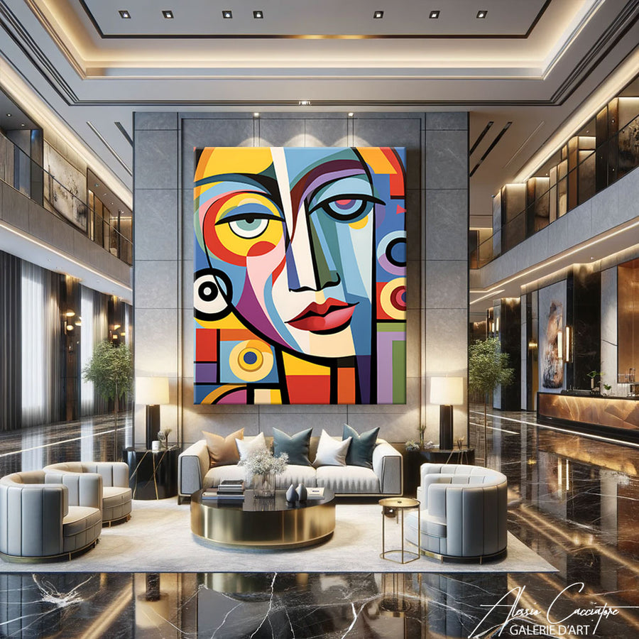 peinture cubisme visage – mise en situation
