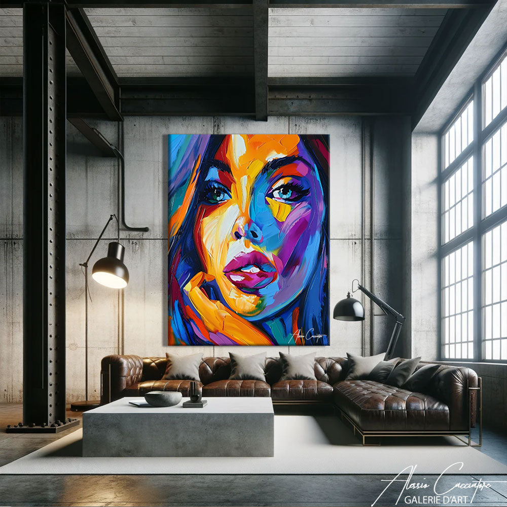 Tableau Visage Femme Moderne