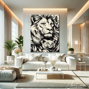 Tableau Lion Grand Format