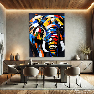 Peinture éléphant coloré