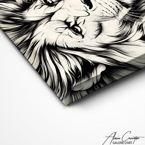 TABLEAU LION NOIR ET BLANC Alessio Cacciatore