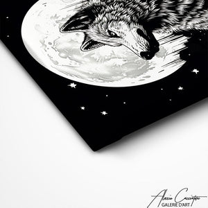 TABLEAU LOUP NOIR ET BLANC Alessio Cacciatore