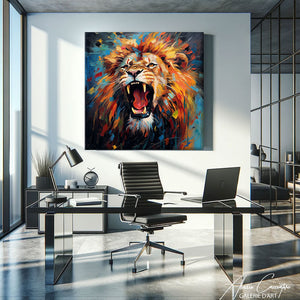 TABLEAU ACRYLIQUE TÊTE DE LION Alessio Cacciatore