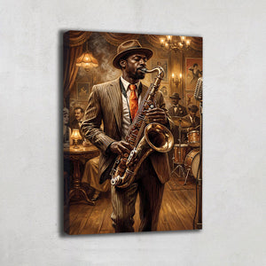 TABLEAU JAZZ MUSICIEN ABSTRAIT Alessio Cacciatore