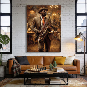 TABLEAU JAZZ MUSICIEN ABSTRAIT