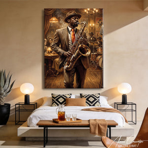 TABLEAU JAZZ MUSICIEN ABSTRAIT Alessio Cacciatore
