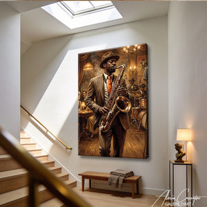 TABLEAU JAZZ MUSICIEN ABSTRAIT Alessio Cacciatore