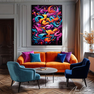 tableau abstrait graffiti