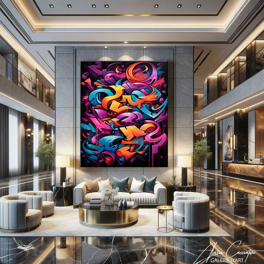 tableau peinture graffiti – mise en situation