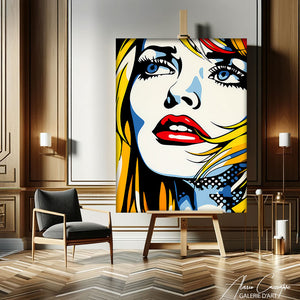 tableau visage femme pop art