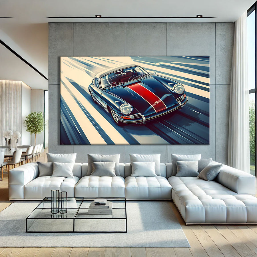 Tableau Porsche 911 Vintage – mise en situation