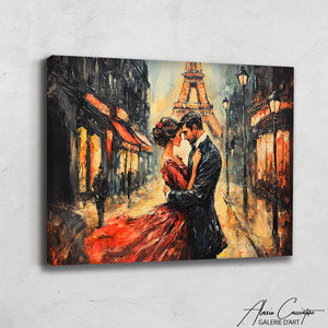 Tableau Peinture Couple Enlacé