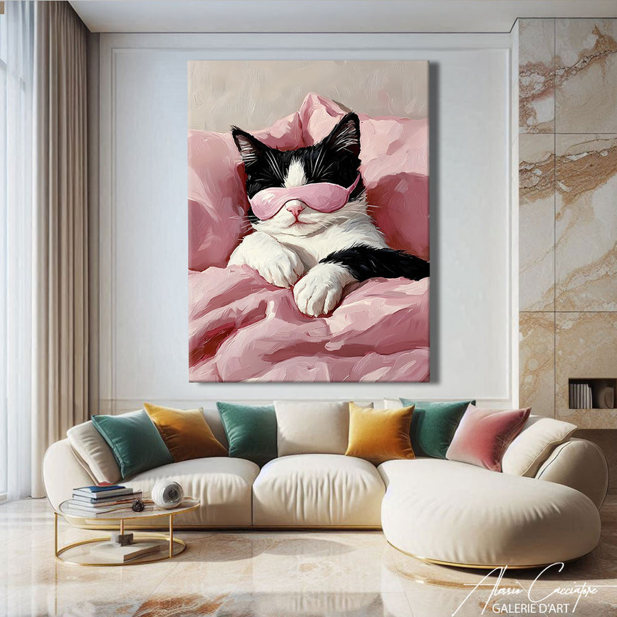 TABLEAU CHAT ROSE – mise en situation