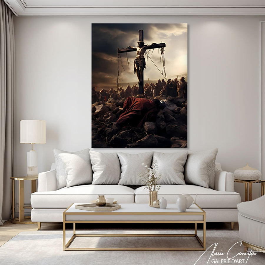 Peinture Christ Crucifié – mise en situation