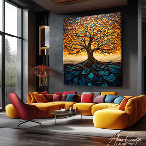 Tableau abstrait Arbre de vie