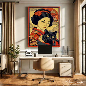 tableau geisha japonais