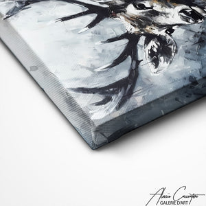 TABLEAU CERF NOIR ET BLANC Alessio Cacciatore