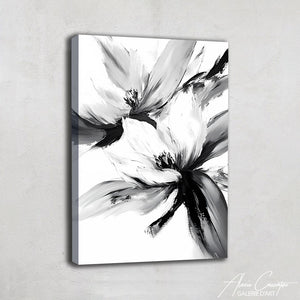 Tableau Fleurs Noir et Blanc