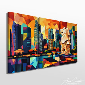 Tableau Triptyque Contemporain