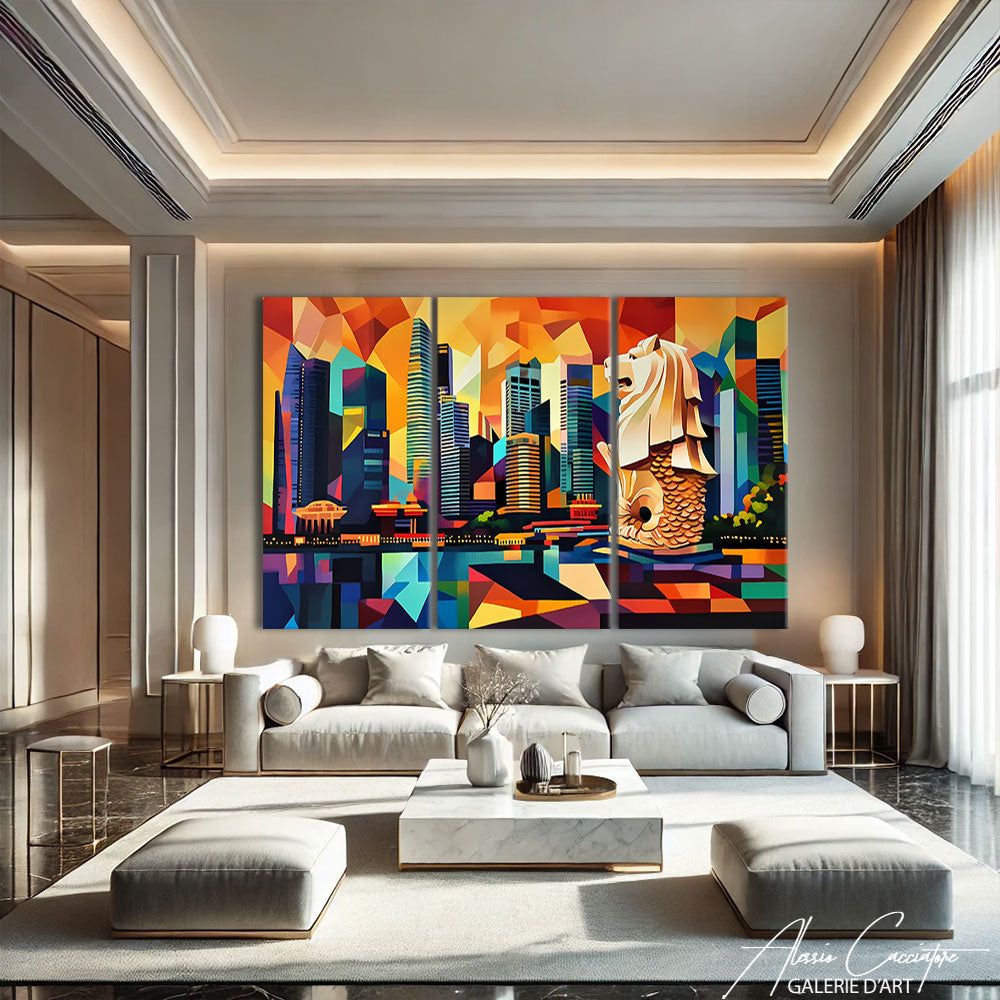 Tableau Triptyque Contemporain