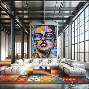 Tableau Portrait Femme Abstrait