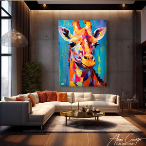 tableau girafe coloré