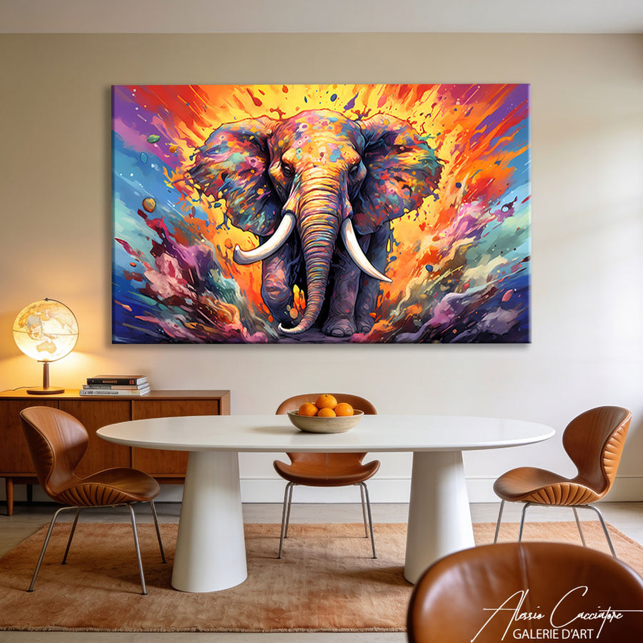 TABLEAU ÉLÉPHANT MURAL – mise en situation