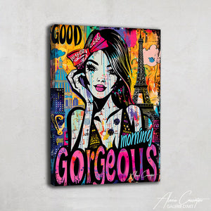 tableau street art femme