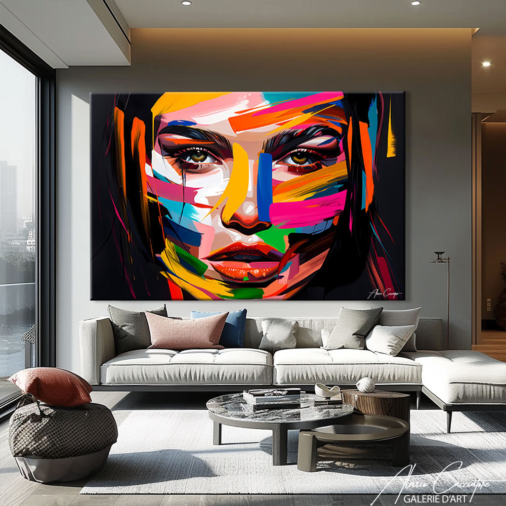 Tableau Pop Art Fond Noir