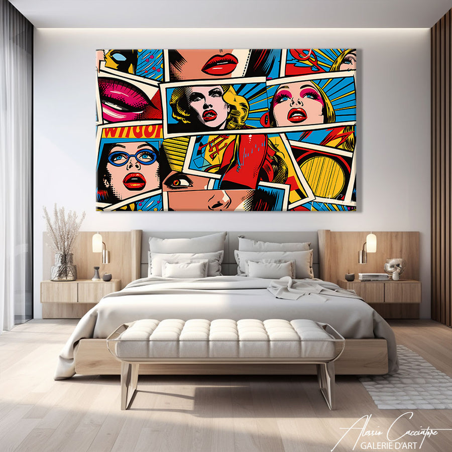 Tableau Collage Pop Art – mise en situation