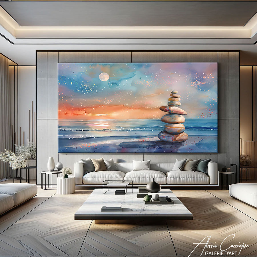 Tableau galet zen – mise en situation
