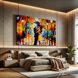 Tableau Peinture Couple Enlacé
