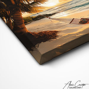 TABLEAU COUCHER DE SOLEIL PLAGE Alessio Cacciatore