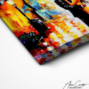 TABLEAU COUPLE SOUS LA PLUIE Alessio Cacciatore
