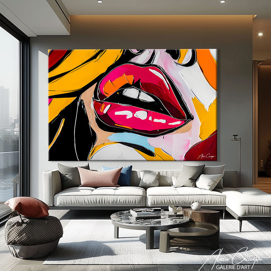 Tableau Bouche Pop Art – mise en situation