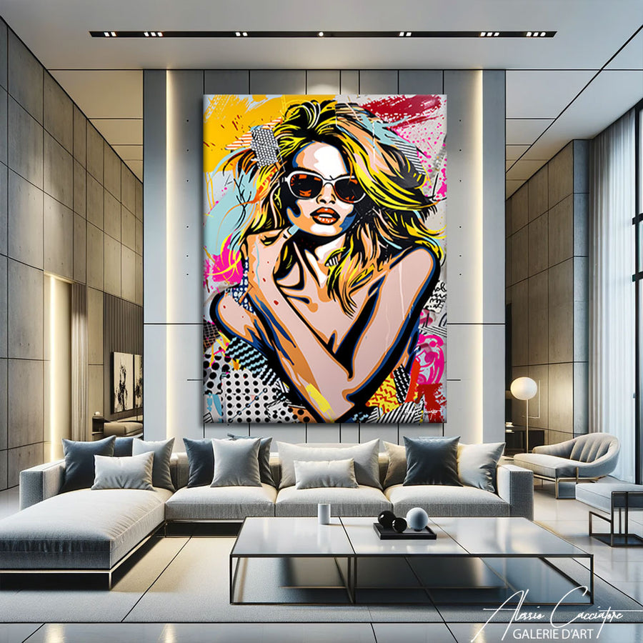 Tableau Femme Pop Art – mise en situation
