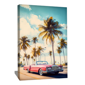 TABLEAU VOITURE ROSE