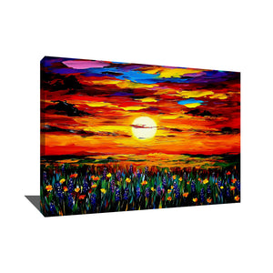 TABLEAU COUCHER DE SOLEIL FLORAL