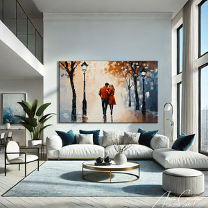 Tableau Peinture Couple Enlacé