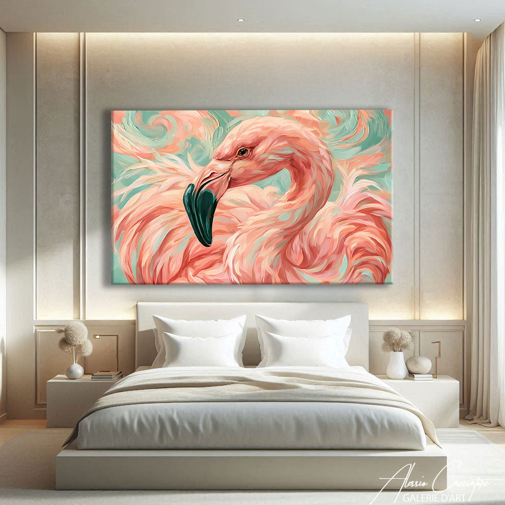 Toile Flamant Rose Tableau