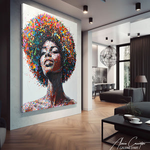 Tableau Portrait Femme Abstrait