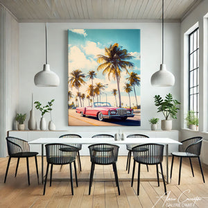 TABLEAU VOITURE ROSE