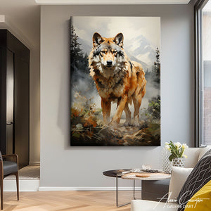peinture loup moderne