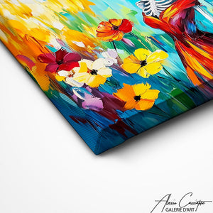 TABLEAU TÊTE DE MORT FLEUR AlessioCacciatore