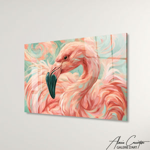 Art Mural Flamant Rose Tableau