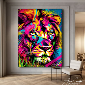 toile lion pop art